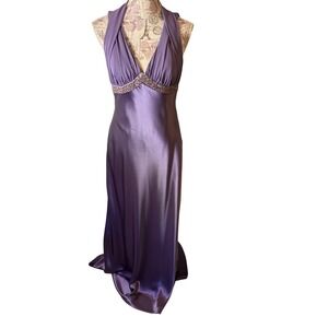 NWT Oblique Purple Evening Dress Gown with Bolero Jacket Sleeveless Size 4/6
